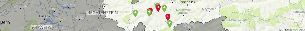 Kartenansicht für Apotheken-Notdienste in der Nähe von Nauders (Landeck, Tirol)